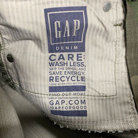 Gap Camouflage Pants Women's Sz 29/8 Petite True Skinny High Rise Olive Green - Picture 9 of 12